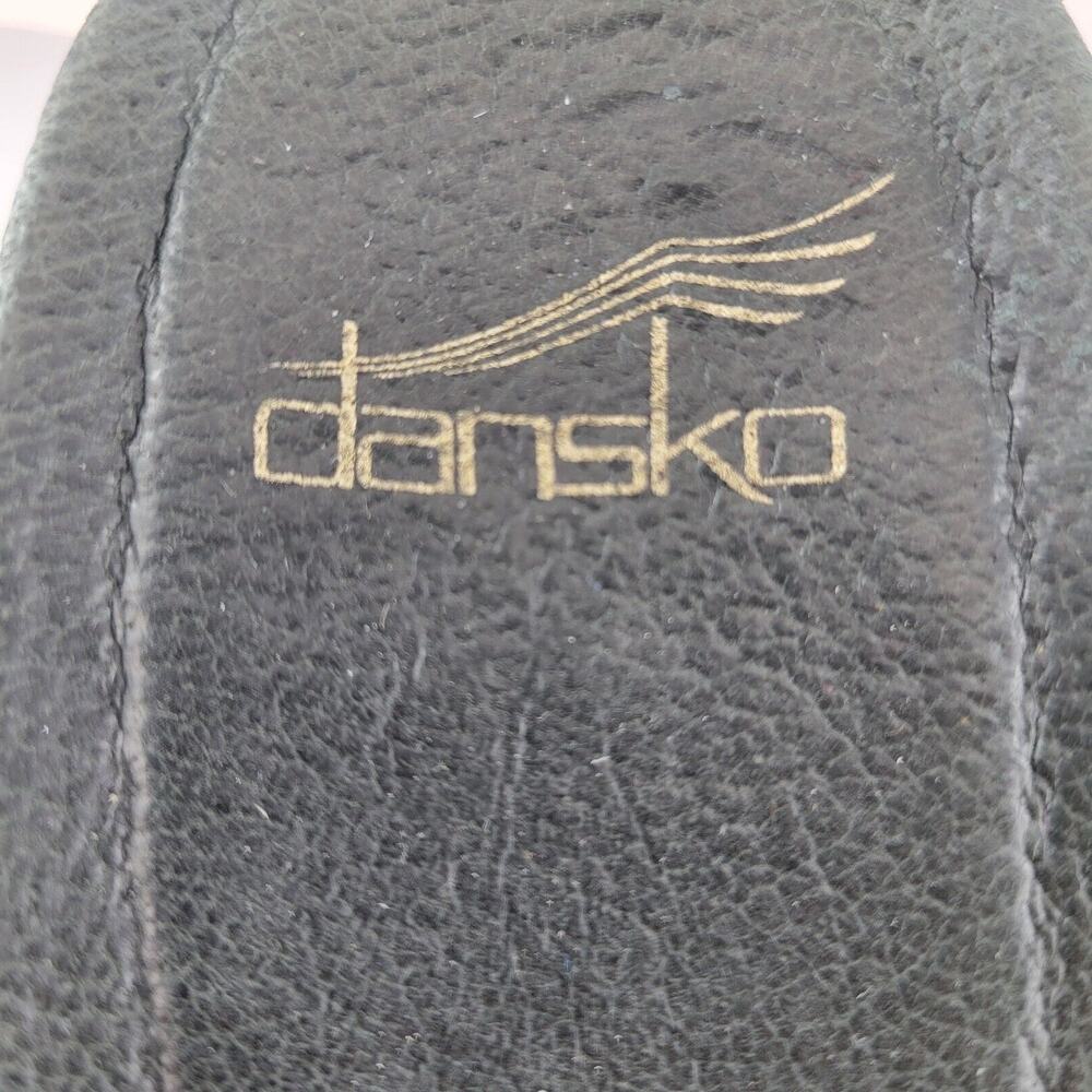 Dansko Wedge Sandals Jessie Size 41 10.5-11 Black Lizard Leather‎ Slip On Buckle - Picture 11 of 13